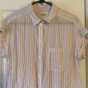 Striped button up blouse